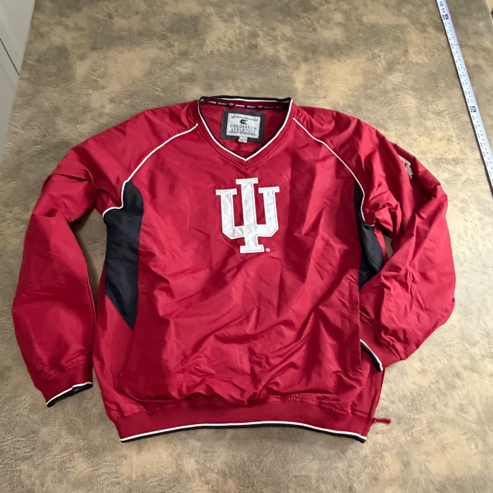 Colosseum Athletics Windbreaker Jacket Mens L Red Indiana Hoosiers IU Pullover